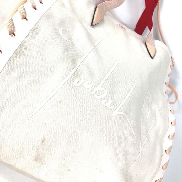 Christian Louboutin Tote Bag Cabalace Shoelace Shoulder Canvas Leather - Picture 5 of 10
